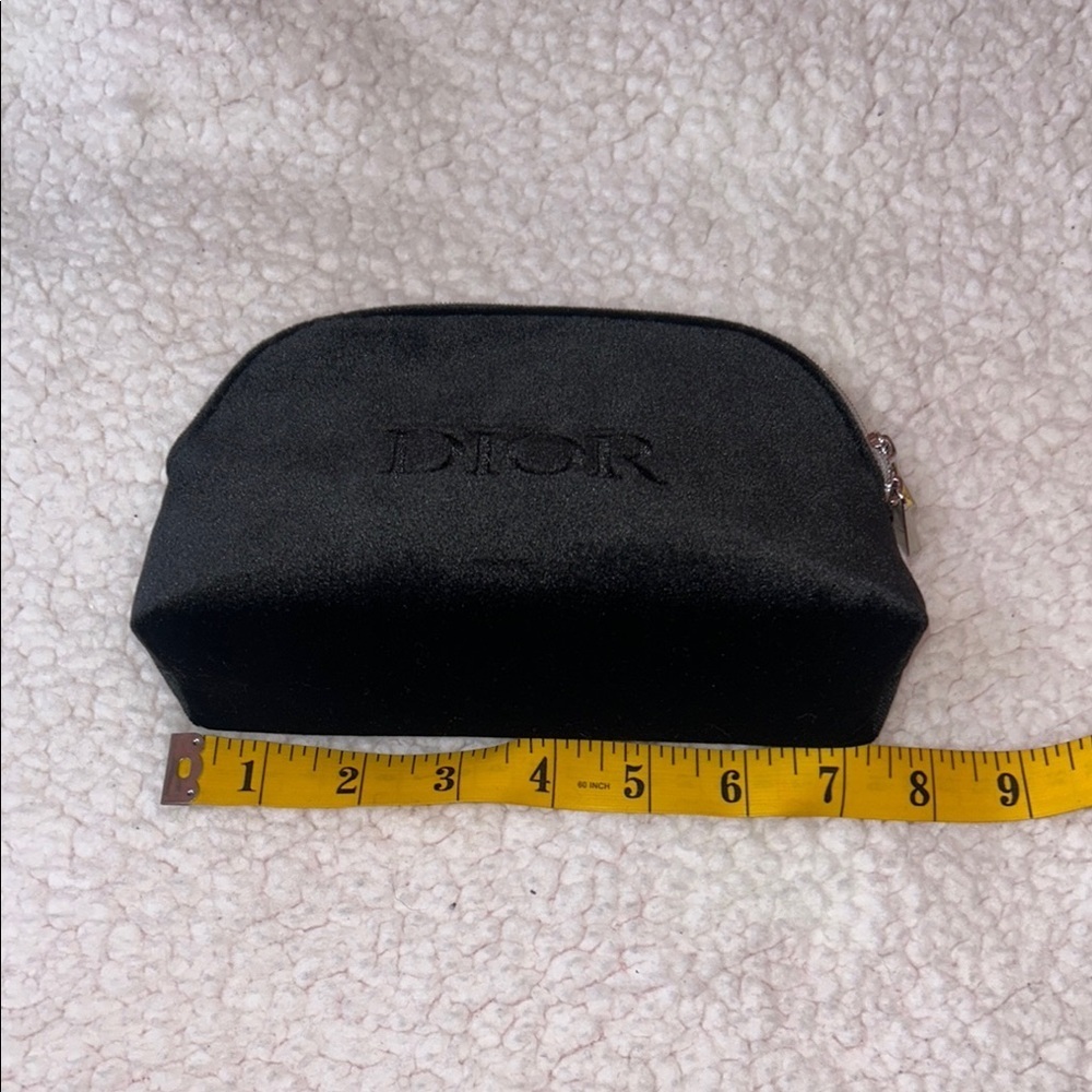 Dior Black velvet and Silver Cosmetic Bag Sleek Minimalist Design - Picture 2 of 8